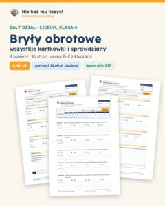 Bryły obrotowe — cały dział, liceum, klasa 4 (4 pakiety) — okładka pakietu