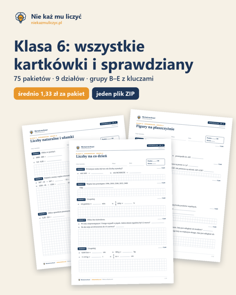 Klasa 6 — wszystkie kartkówki i sprawdziany (75 pakietów) — okładka