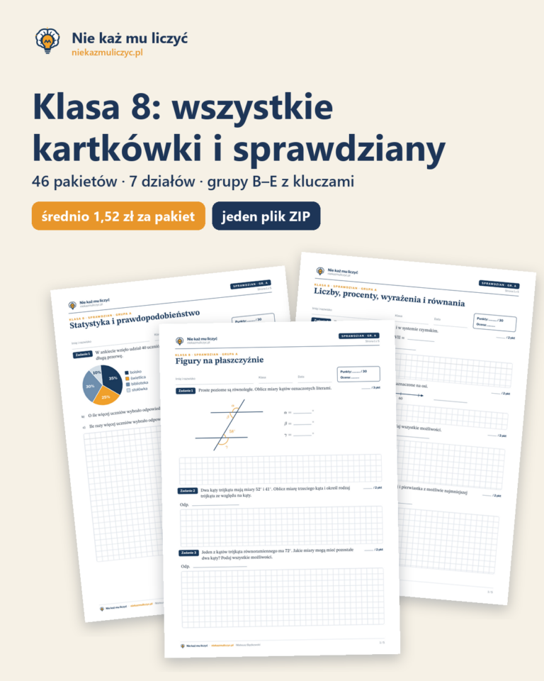 Klasa 8 — wszystkie kartkówki i sprawdziany (46 pakietów) — okładka