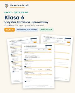 Polski, klasa 6 — komplet kartkówek i sprawdzianów (19 pakietów) — okładka pakietu