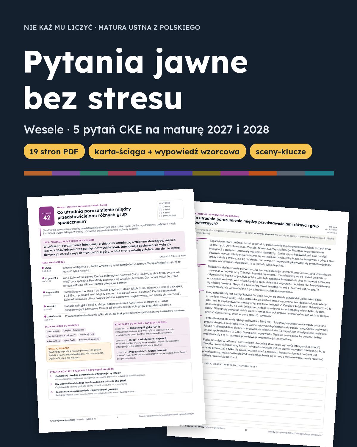 Okładka: Pytania jawne 2027–2028: Wesele – 5 opracowań