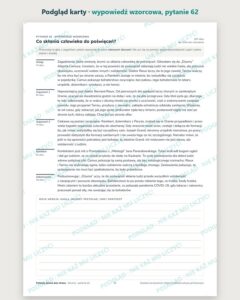 Pytania jawne: Dżuma – 4 opracowania na maturę ustną — podgląd karty, wypowiedź wzorcowa do pytania 62