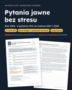 Pytania jawne: Rok 1984 – 4 opracowania na maturę ustną — okładka
