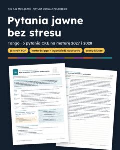 Pytania jawne: Tango – 3 opracowania na maturę ustną — okładka