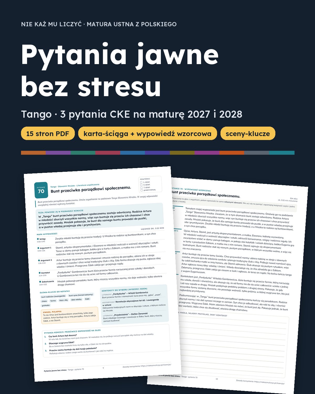 Okładka: Pytania jawne 2027–2028: Tango – 3 opracowania