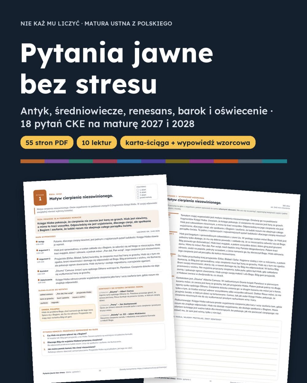 Pytania jawne 2027–2028: antyk–oświecenie, 18 pytań — okładka