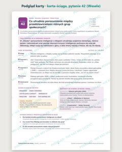 Pytania jawne 2027–2028: Młoda Polska i 20-lecie, 14 pytań — podgląd karty, karta-ściąga do pytania 42: teza, mapa wypowiedzi, konteksty i pytania komisji