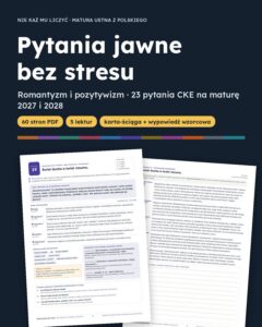 Pytania jawne 2027–2028: romantyzm i pozytywizm, 23 pytania — okładka