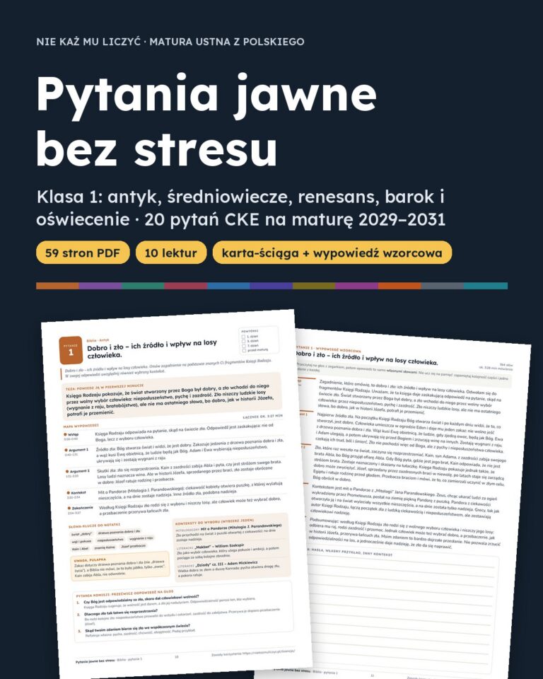 Pytania jawne 2029–2031, klasa 1: antyk–oświecenie, 20 pytań — okładka