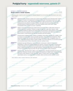 Pytania jawne 2029–2031, klasa 2: romantyzm i pozytywizm, 22 pytania — podgląd karty, wypowiedź wzorcowa do pytania 21