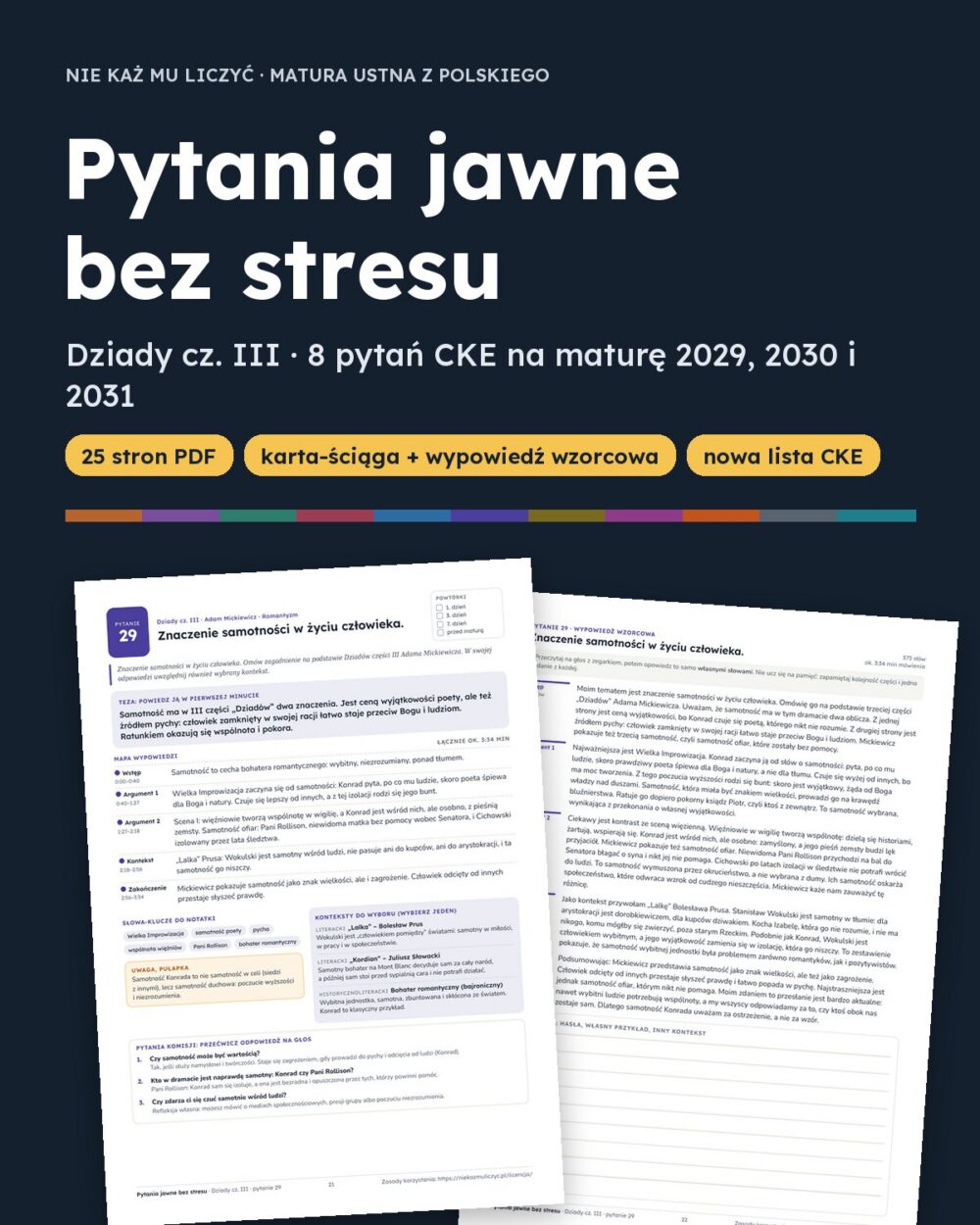 Pytania jawne 2029–2031: Dziady cz. III – 8 opracowań — okładka