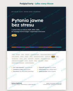 Pytania jawne 2029–2031: Lalka – 7 opracowań — podgląd karty, strona otwierająca: najważniejsze sceny „Lalka” i lista pytań