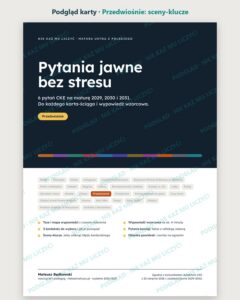 Pytania jawne 2029–2031: Przedwiośnie – 6 opracowań — podgląd karty, strona otwierająca: najważniejsze sceny „Przedwiośnie” i lista pytań