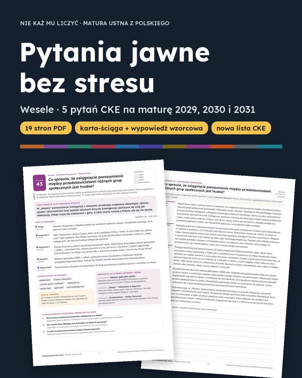 Pytania jawne 2029–2031: Wesele – 5 opracowań — okładka