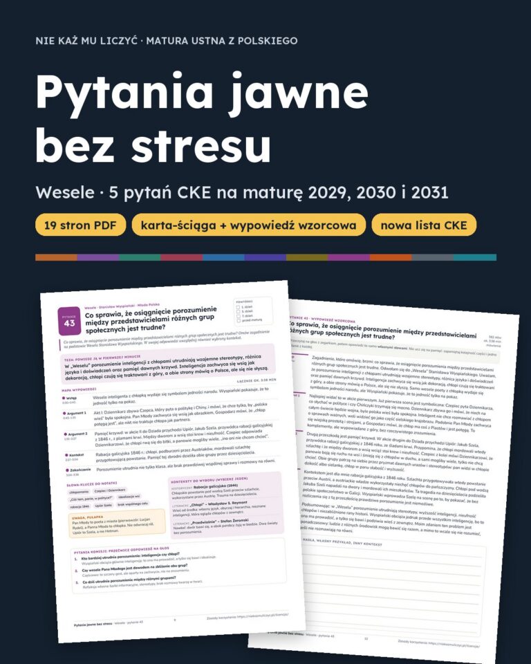 Pytania jawne 2029–2031: Wesele – 5 opracowań — okładka