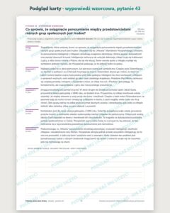 Pytania jawne 2029–2031: Wesele – 5 opracowań — podgląd karty, wypowiedź wzorcowa do pytania 43