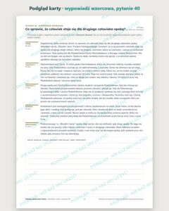 Pytania jawne 2029–2031: Zbrodnia i kara – 4 opracowania — podgląd karty, wypowiedź wzorcowa do pytania 40