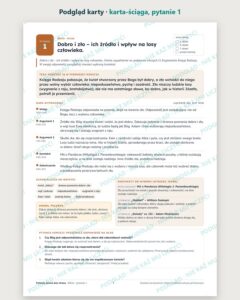 Pytania jawne 2029–2031: Biblia – 4 opracowania — podgląd karty, karta-ściąga do pytania 1: teza, mapa wypowiedzi, konteksty i pytania komisji