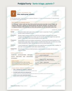 Pytania jawne 2029–2031: Mitologia – 4 opracowania — podgląd karty, karta-ściąga do pytania 7: teza, mapa wypowiedzi, konteksty i pytania komisji