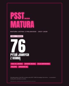 Psst… matura: 76 pytań jawnych na maturę ustną 2027–2028 — okładka