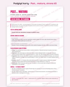 Psst… matura, tom 1 i tom 2: 76 pytań jawnych 2027–2028 — podgląd karty, strona 65