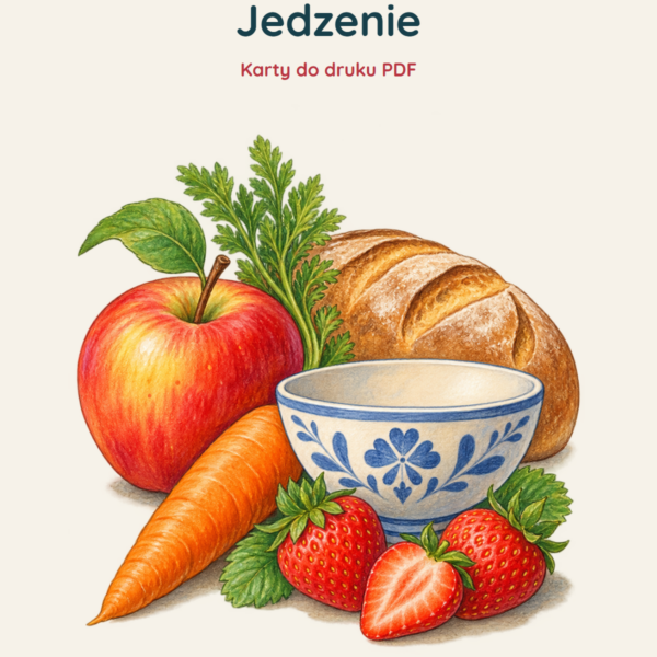 Ruchomy alfabet: Jedzenie — okładka materiału do druku