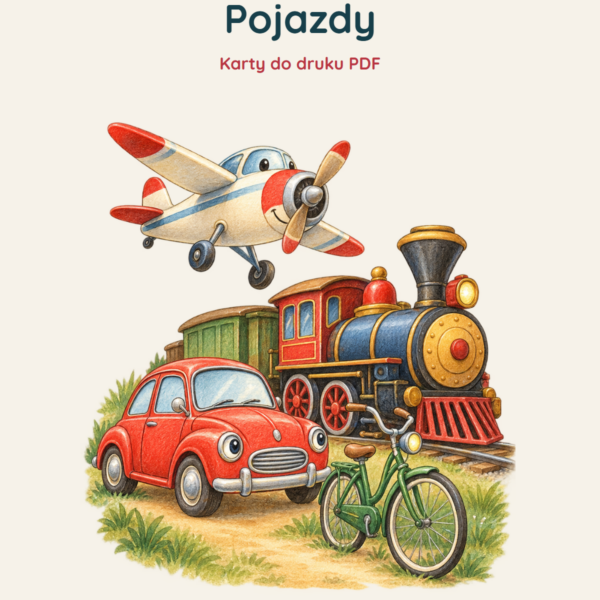 Ruchomy alfabet: Pojazdy — okładka materiału do druku