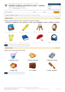 Kartkówka ze słówek angielski klasa 5 welcome: powtórka na start — B–E — okładka