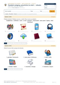 Kartkówka ze słówek angielski klasa 8 welcome: powtórka na start — B–E — okładka