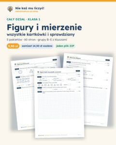 Figury i mierzenie — cały dział, klasa 1 (3 pakiety) — pierwsza strona arkusza grupy A