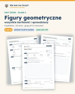 Figury geometryczne — cały dział, klasa 2 (3 pakiety) — pierwsza strona arkusza grupy A