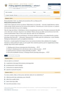 Próbny egzamin ósmoklasisty — arkusz 1 — sprawdzian, polski kl. 8 — pierwsza strona arkusza grupy A