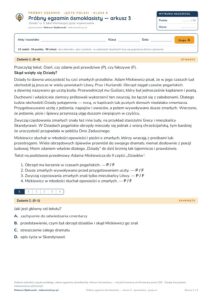 Próbny egzamin ósmoklasisty — arkusz 3 — sprawdzian, polski kl. 8 — pierwsza strona arkusza grupy A
