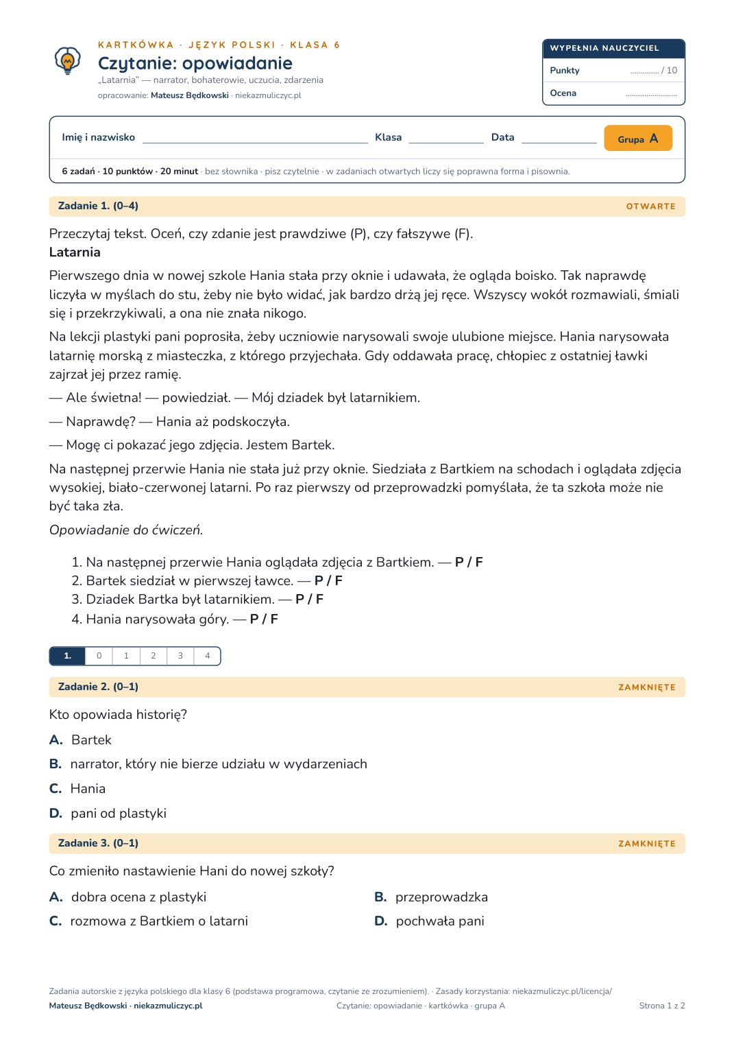 Okładka: Kartkówka: opowiadanie