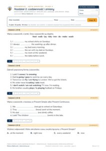 Sprawdzian angielski klasa 6 unit 2: codzienność i zmiany — grupy B–E — okładka