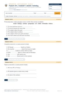 Sprawdziany z angielskiego klasa 5, poziom A1+ — 9 rozdziałów, A–E PDF — okładka