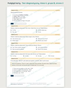 Test diagnostyczny z angielskiego, klasa 4 — grupy B–E PDF — podgląd, strona 2