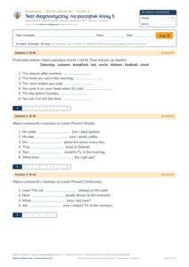 Test diagnostyczny z angielskiego, klasa 5 — grupy B–E PDF — okładka