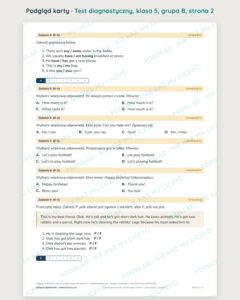 Test diagnostyczny z angielskiego, klasa 5 — grupy B–E PDF — podgląd, strona 2