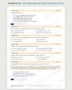 Test diagnostyczny z angielskiego, klasa 8 — grupy B–E PDF — podgląd, strona 2