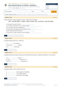 Test semestralny z angielskiego, klasa 5 — grupy B–E PDF — okładka