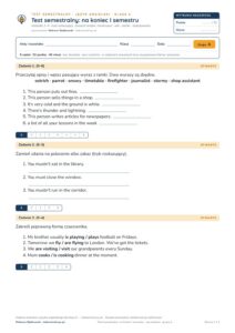 Test semestralny z angielskiego, klasa 6 — grupy B–E PDF — okładka