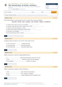 Test semestralny z angielskiego, klasa 7 — grupy B–E PDF — okładka
