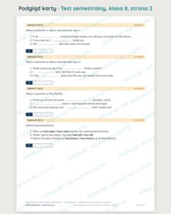 Testy semestralne z angielskiego, klasy 4–8 — grupy A–E PDF — podgląd 2