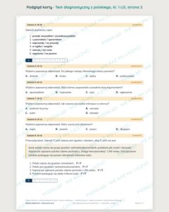 Test diagnostyczny z polskiego, klasa 1 liceum i technikum — B–E — podgląd, strona 2