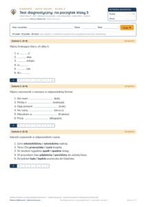 Test diagnostyczny z polskiego, klasa 5 — grupy B–E PDF — okładka