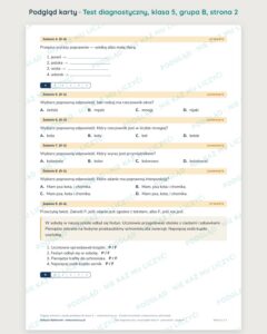 Test diagnostyczny z polskiego, klasa 5 — grupy B–E PDF — podgląd, strona 2