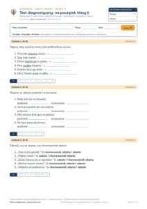 Test diagnostyczny z polskiego, klasa 6 — grupy B–E PDF — okładka