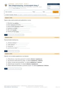 Test diagnostyczny z polskiego, klasa 7 — grupy B–E PDF — okładka