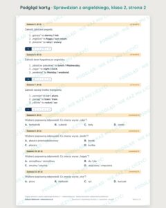 Sprawdzian z angielskiego, klasa 2 szkoły podstawowej — B–E PDF — podgląd, strona 2